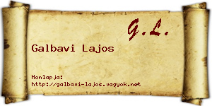 Galbavi Lajos névjegykártya